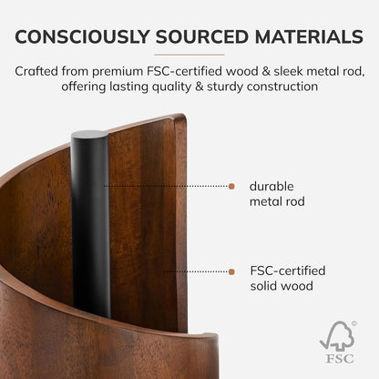Modern Wood & Metal Paper Towel Holder