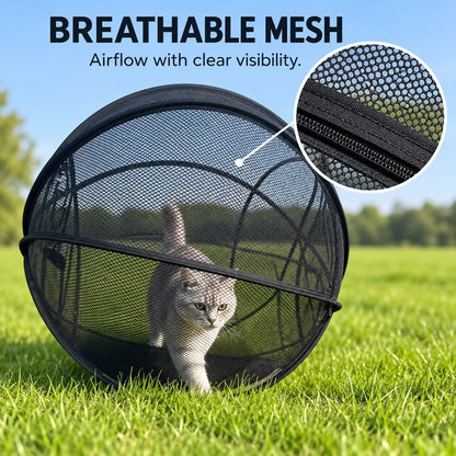 Pop-Up Cat Playpen – 32" Portable Mesh Enclosure for Indoor & Outdoor Use