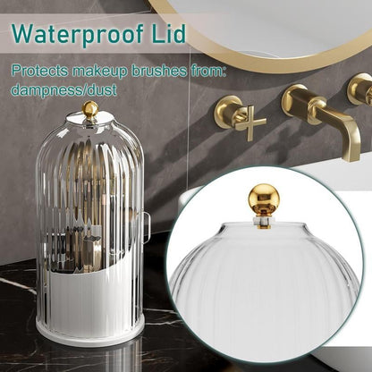 Luxury Dustproof Bathroom Organizer – Toothbrush & Makeup Brush Holder