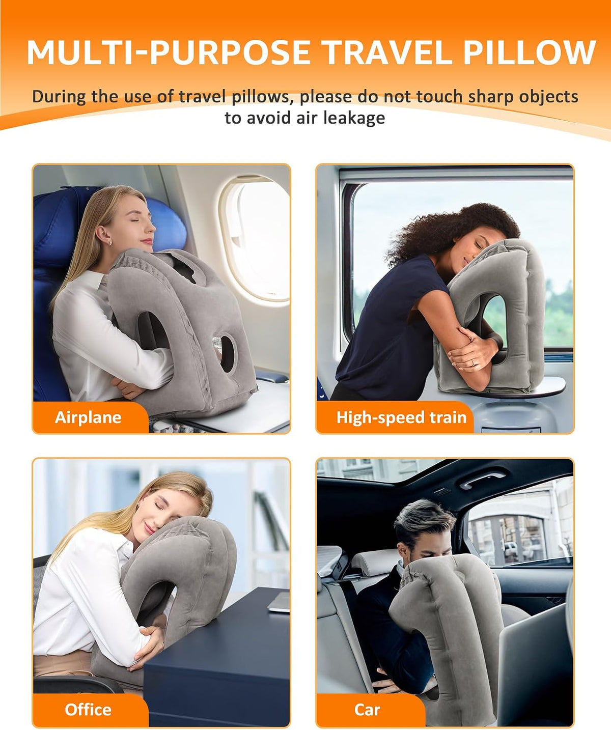 Portable Travel Neck Pillow — Inflatable Cushion for Flights & Road Trips