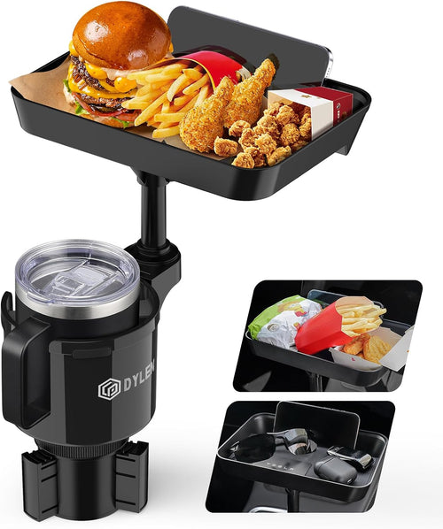 Car Cup Holder Tray with Detachable Food Tray – 2-in-1 Car Dining Table
