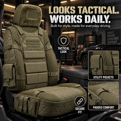 Tactical Truck Seat Cover – Rugged Protection & Smart Storage