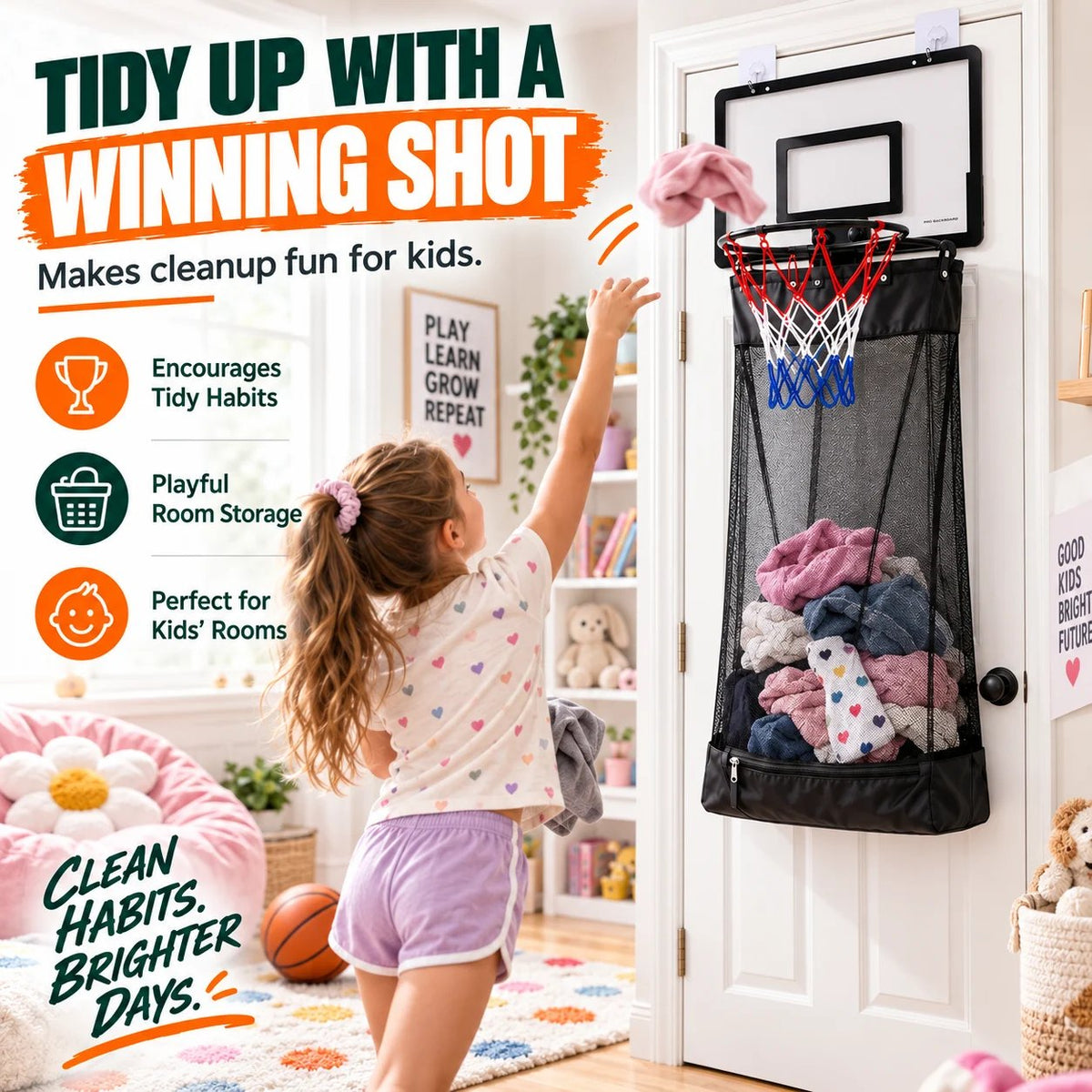 2-in-1 Basketball Hoop & Laundry Hamper