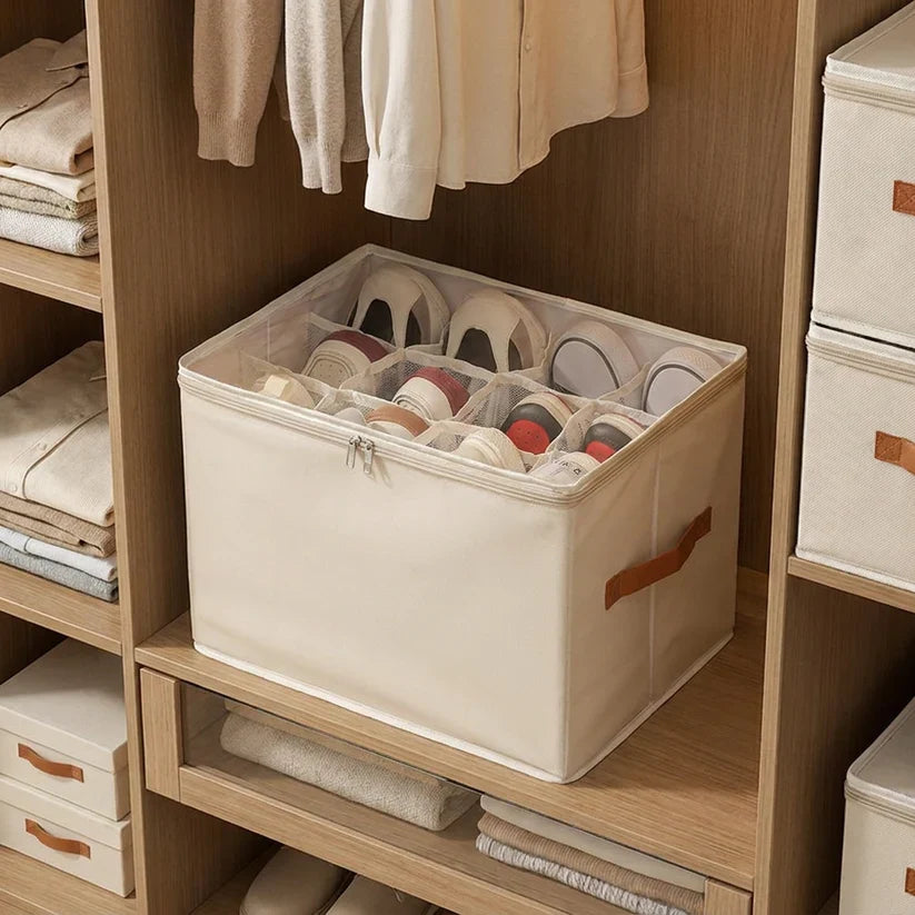 Foldable Clear Lid Shoe Organizer