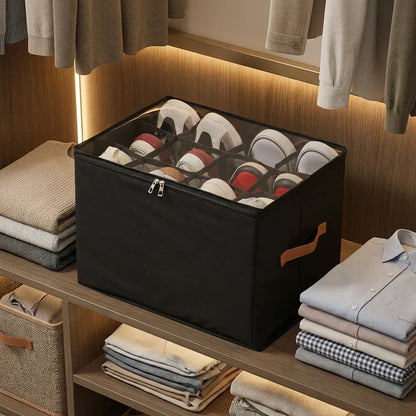 Foldable Clear Lid Shoe Organizer