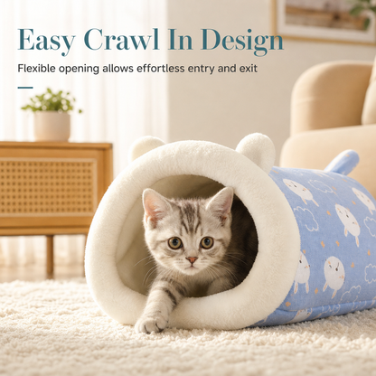 Cozy Hooded Pet Bed for Cats & Small Dogs